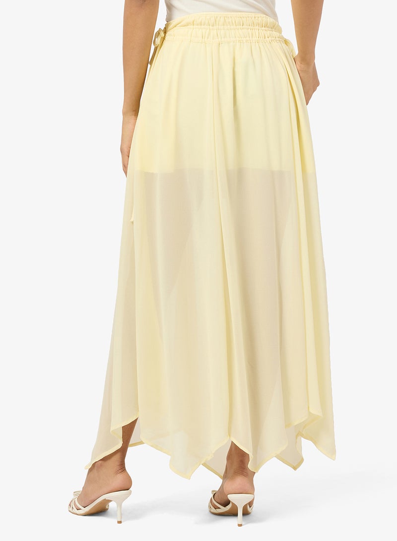 Ginger Pleated Assymetric Midi Skirt - Image 2